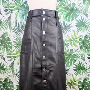 Loft Outlet Black Leather Maxi Skirt (Size: 16)1lb 6.5oz